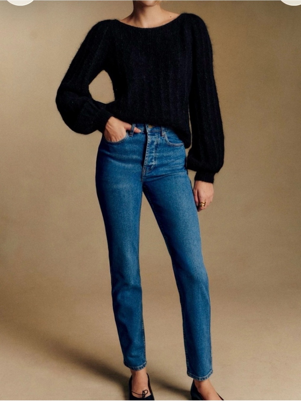 Sezane Brut Sexy Denim Blue Organic Cotton Jeans Size 28
